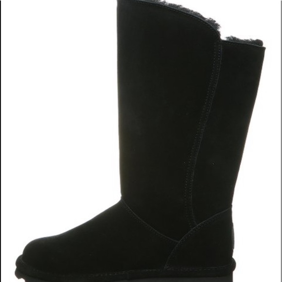 BRAND NEW BLACK SUEDE-WOOL NEVERWET ADJUSTABLE BOOTS - Picture 6 of 10